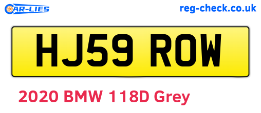 HJ59ROW are the vehicle registration plates.