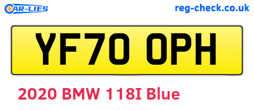 YF70OPH are the vehicle registration plates.
