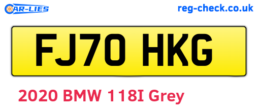 FJ70HKG are the vehicle registration plates.