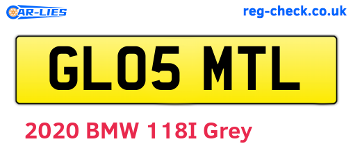 GL05MTL are the vehicle registration plates.