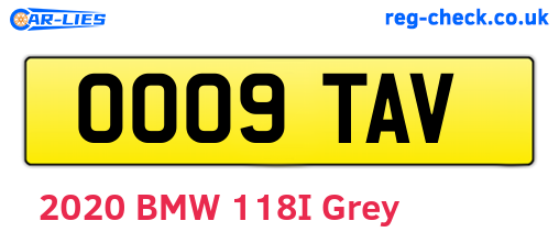 OO09TAV are the vehicle registration plates.