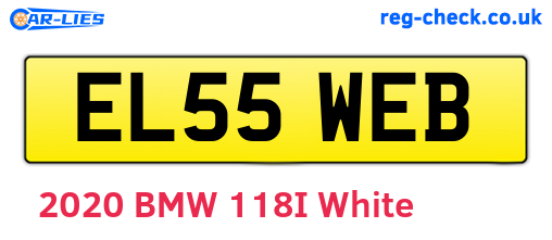 EL55WEB are the vehicle registration plates.
