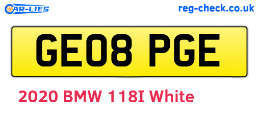 GE08PGE are the vehicle registration plates.