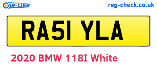RA51YLA are the vehicle registration plates.