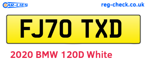 FJ70TXD are the vehicle registration plates.