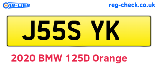 J55SYK are the vehicle registration plates.