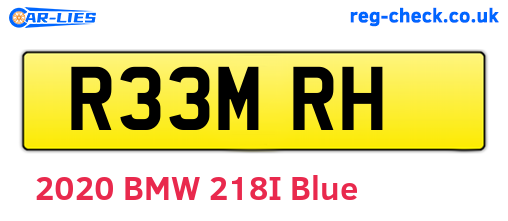 R33MRH are the vehicle registration plates.