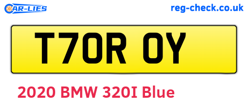 T70ROY are the vehicle registration plates.