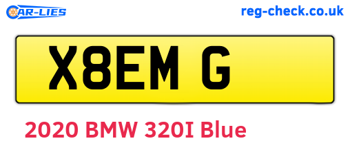 X8EMG are the vehicle registration plates.