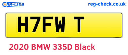 H7FWT are the vehicle registration plates.