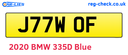 J77WOF are the vehicle registration plates.