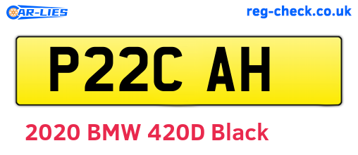 P22CAH are the vehicle registration plates.