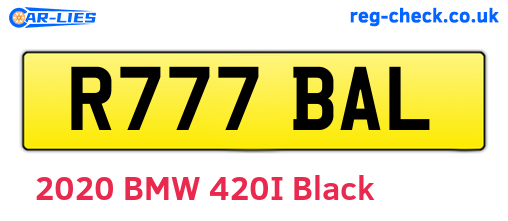 R777BAL are the vehicle registration plates.