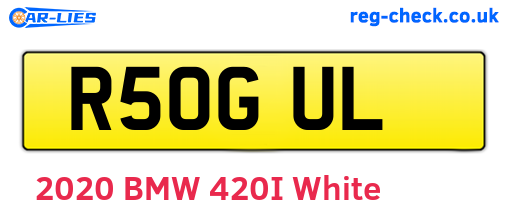 R50GUL are the vehicle registration plates.