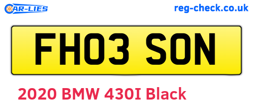 FH03SON are the vehicle registration plates.