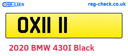 OXI111 are the vehicle registration plates.