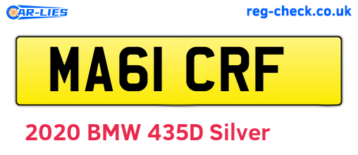 MA61CRF are the vehicle registration plates.
