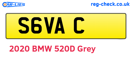 S6VAC are the vehicle registration plates.