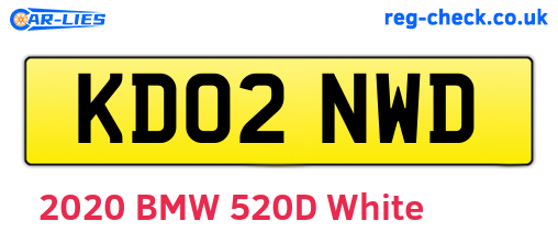 KD02NWD are the vehicle registration plates.