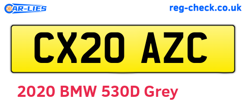 CX20AZC are the vehicle registration plates.