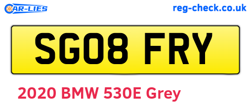 SG08FRY are the vehicle registration plates.