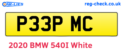 P33PMC are the vehicle registration plates.