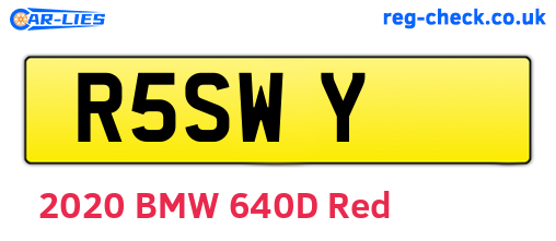 R5SWY are the vehicle registration plates.