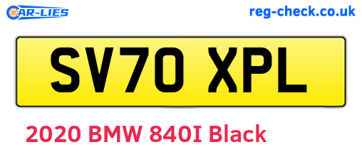 SV70XPL are the vehicle registration plates.