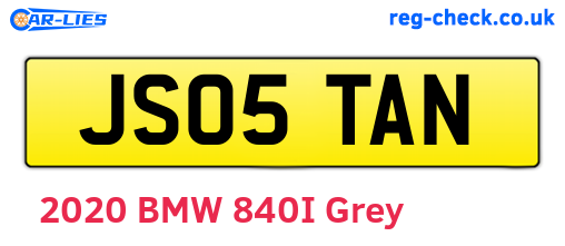 JS05TAN are the vehicle registration plates.