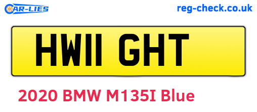 HW11GHT are the vehicle registration plates.
