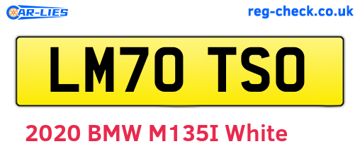 LM70TSO are the vehicle registration plates.