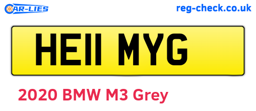 HE11MYG are the vehicle registration plates.
