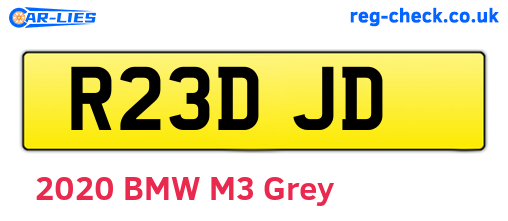 R23DJD are the vehicle registration plates.