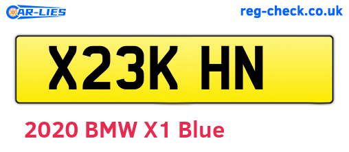 X23KHN are the vehicle registration plates.