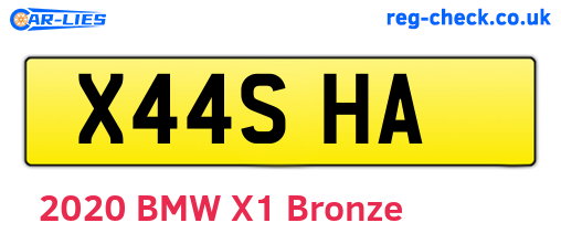 X44SHA are the vehicle registration plates.