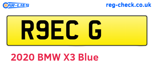 R9ECG are the vehicle registration plates.
