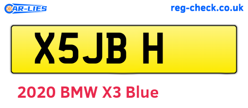 X5JBH are the vehicle registration plates.