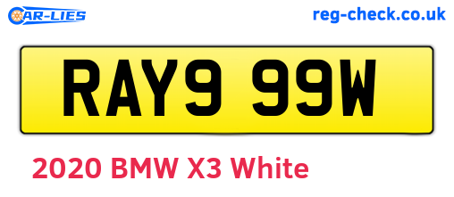 RAY999W are the vehicle registration plates.