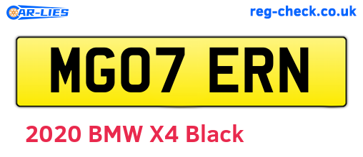 MG07ERN are the vehicle registration plates.