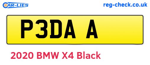 P3DAA are the vehicle registration plates.
