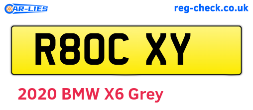 R80CXY are the vehicle registration plates.