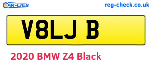 V8LJB are the vehicle registration plates.
