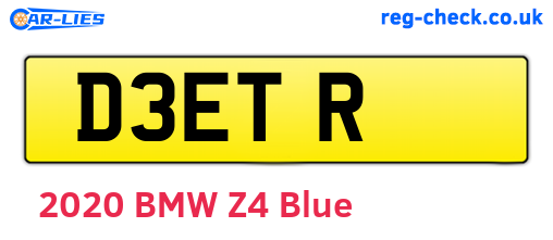 D3ETR are the vehicle registration plates.