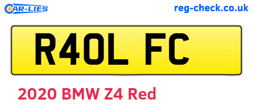 R40LFC are the vehicle registration plates.