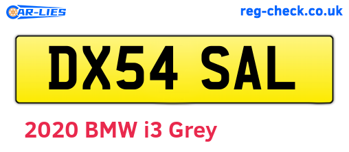 DX54SAL are the vehicle registration plates.