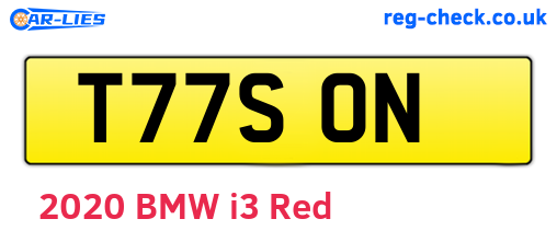 T77SON are the vehicle registration plates.