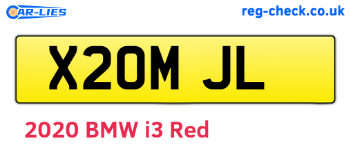 X20MJL are the vehicle registration plates.