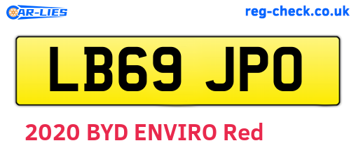 LB69JPO are the vehicle registration plates.