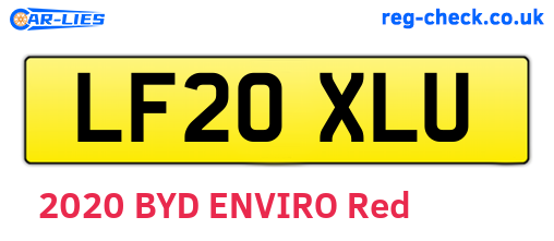 LF20XLU are the vehicle registration plates.