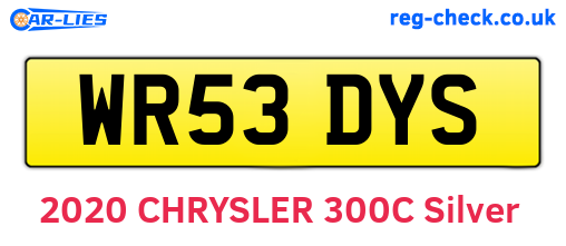 WR53DYS are the vehicle registration plates.